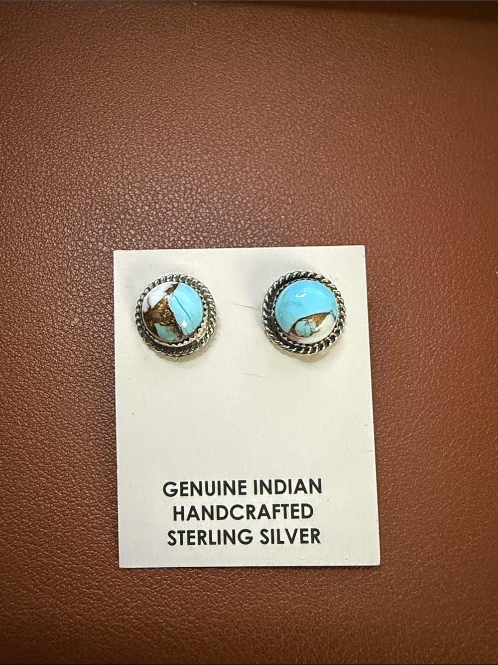 Esther White |Sterling Silver 8mm Cotton Candy Stud Earrings | Native Handmade